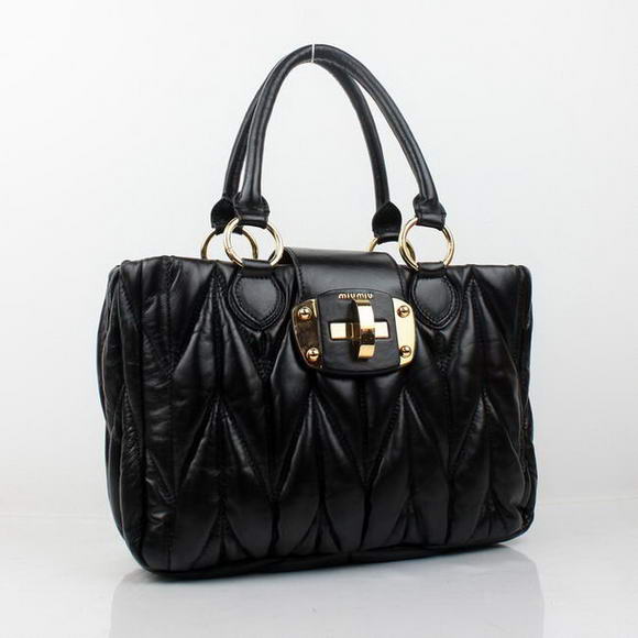 88011 Miu Miu Borsa Custodia in pelle nera 88011